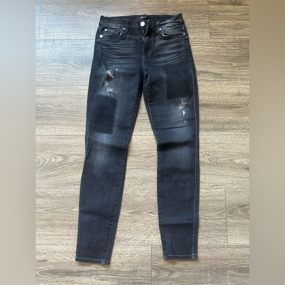 7 For All Mankind Charcoal Skinny Jeans